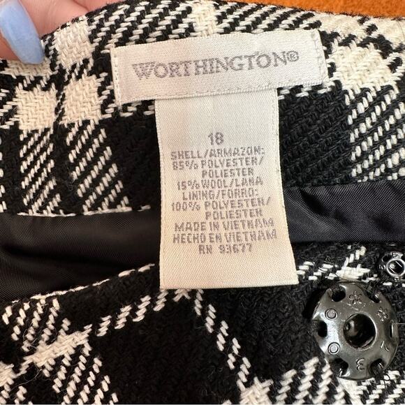 VTG Worthington Women’s Cropped Wool Blazer Size 18 Academia Jacket Plus Size - Picture 4 of 7